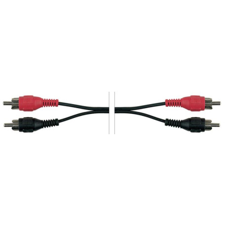 Cable de audio. 2 pares de conectores macho RCA.