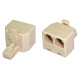 Duplicador telefonico RJ11 1M/2H marfil