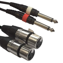 Cable de audio 2 XLF 3 DIN(H)- 2 Jack mono 6.3MM