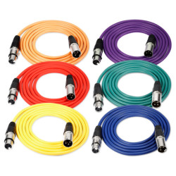 Pack 6 cables NEEWER de microfono 6.5ft / XLR (m) 