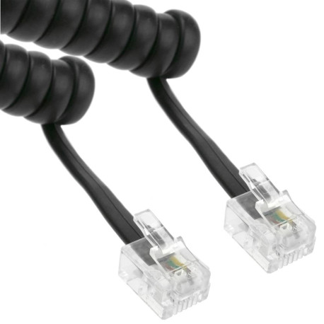 Cable rizado telefonico RJ11 30 cm