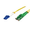 E2000/APC a LC/PC.  monomodo. bifibra. 2mm. 5m.