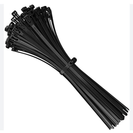 Bolsa 50 Uds. Bridas negras exterior/intemperie 7.6mm x 300 mm