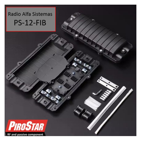 Caja sujecion PS-12-FIB para 12 FO de 2 entradas y 2 salidas