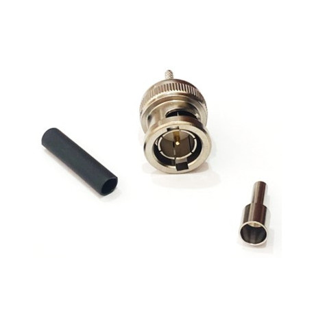 Conector BNC macho de crimpar malla en cable coaxial Flex-1