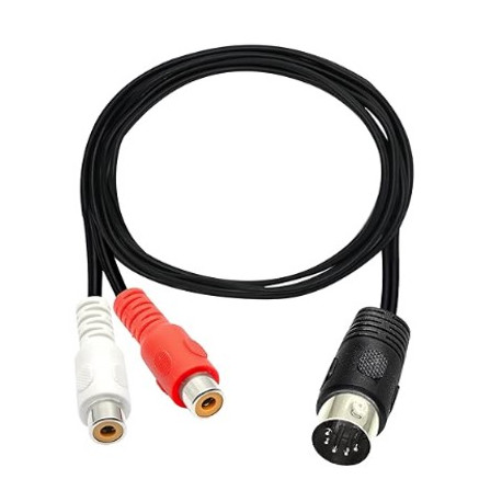 Latiguillo DIN 5 Pines macho a 2 x RCA Hembra