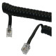 Cable rizado telefonico RJ-9 30 cm reposo y 2,2 mts. extendido