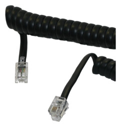 Cable rizado telefonico RJ-9 30 cm reposo y 2,2 mts. extendido
