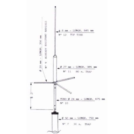 ECO Antenne 275, Kit 80m para HF-8
