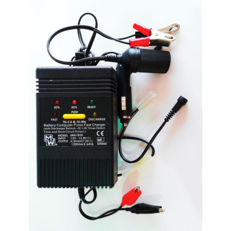 Cargador MinWa MW-7898 Ni-Cd/Ni-Mh entrada 12V
