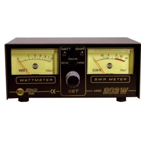 Zetagi 203 W, medidor ROE/vatmetro 10, 100, 1000 W