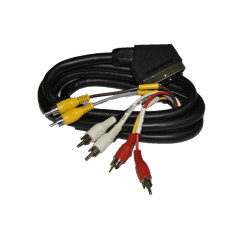 Cable AV Euroconec RCA Macho/3 Entrada y 3 salida