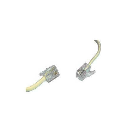 Cable telefonico RJ11 color blanco/marfil 2m